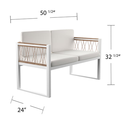 Wallmond Cushioned Outdoor Loveseat/Settee