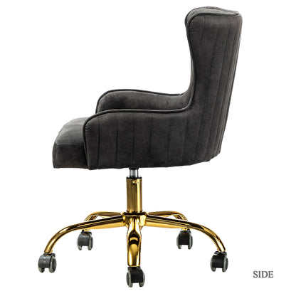 Hess Velvet Task Chair with Iron Legs