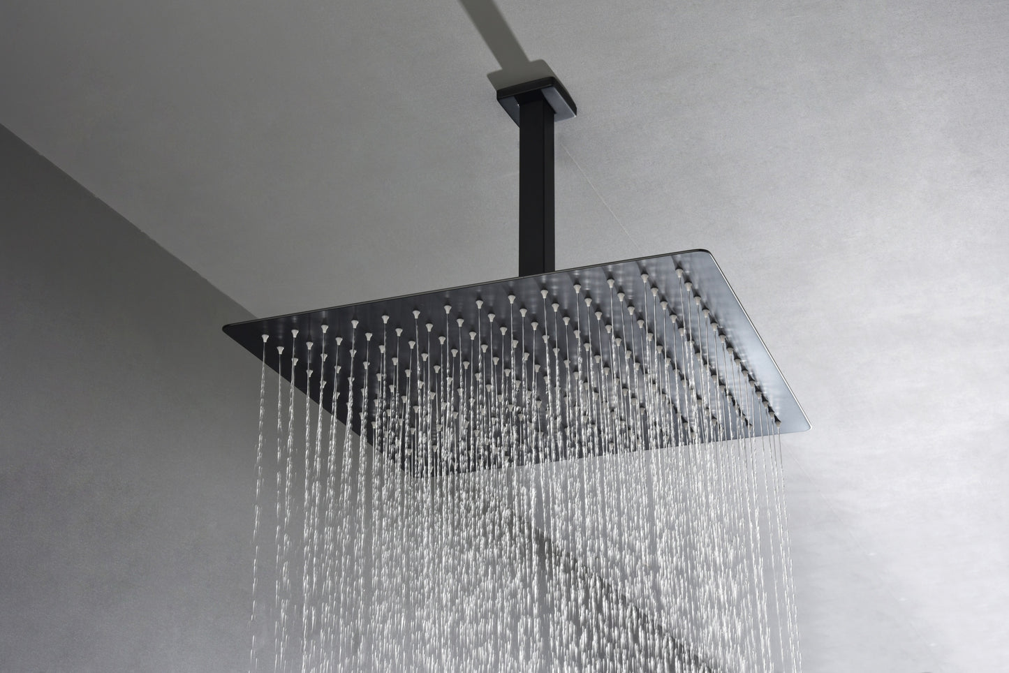 Matte Black  Bathroom Luxury Combo Set Ceiling Mounted Rainfall