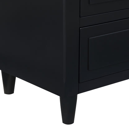 U_STYLE 3-Drawer Nightstand Storage Wood Cabinet