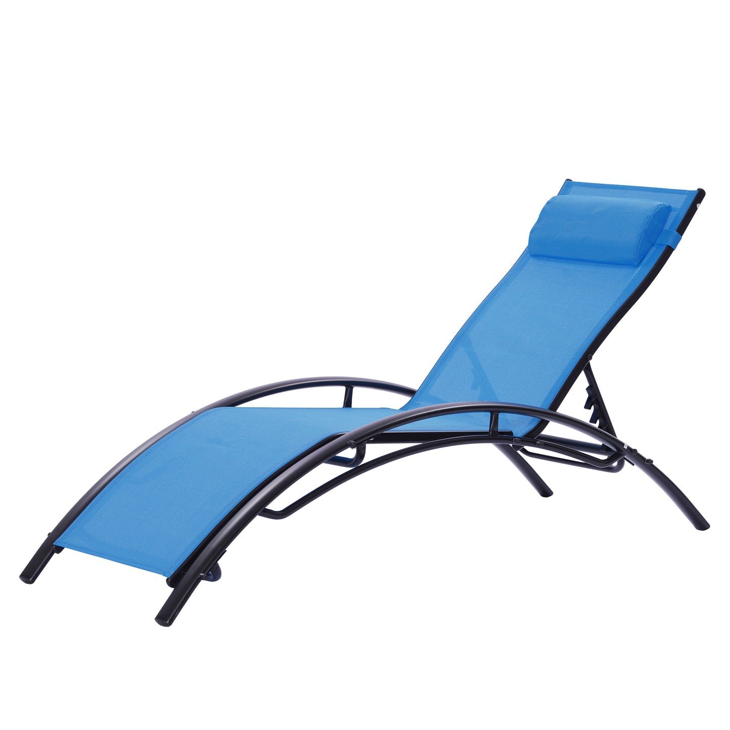 2PCS Set Chaise Lounges Outdoor Lounge Chair Lounger Recliner Chair For Patio Lawn Beach Pool Side Sunbathing