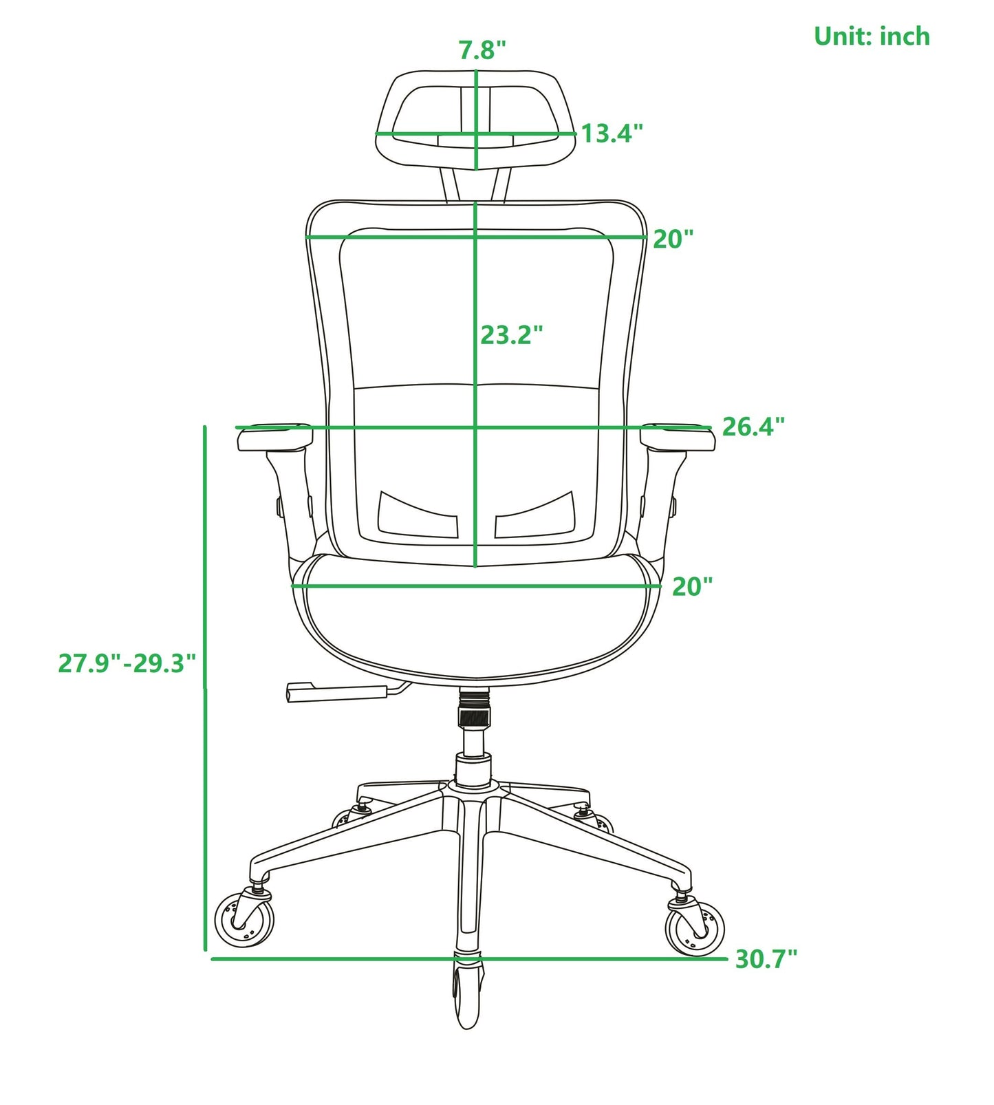 Ergonomic Mesh Office Chair - Rolling Home Desk Chair with 4D Adjustable Flip Armrests,  Adjustable Lumbar Support and Blade Wheels(BLUE MESH)