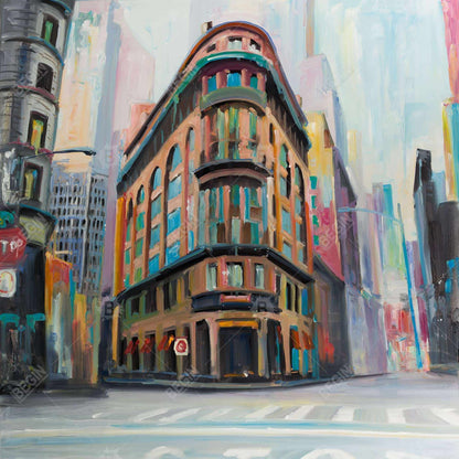 Building architecture in new-york - 32x32 Print on canvas