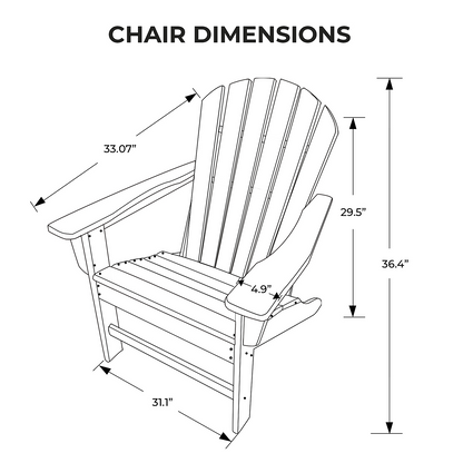 UM HDPE Resin Wood Adirondack Chair - Brown