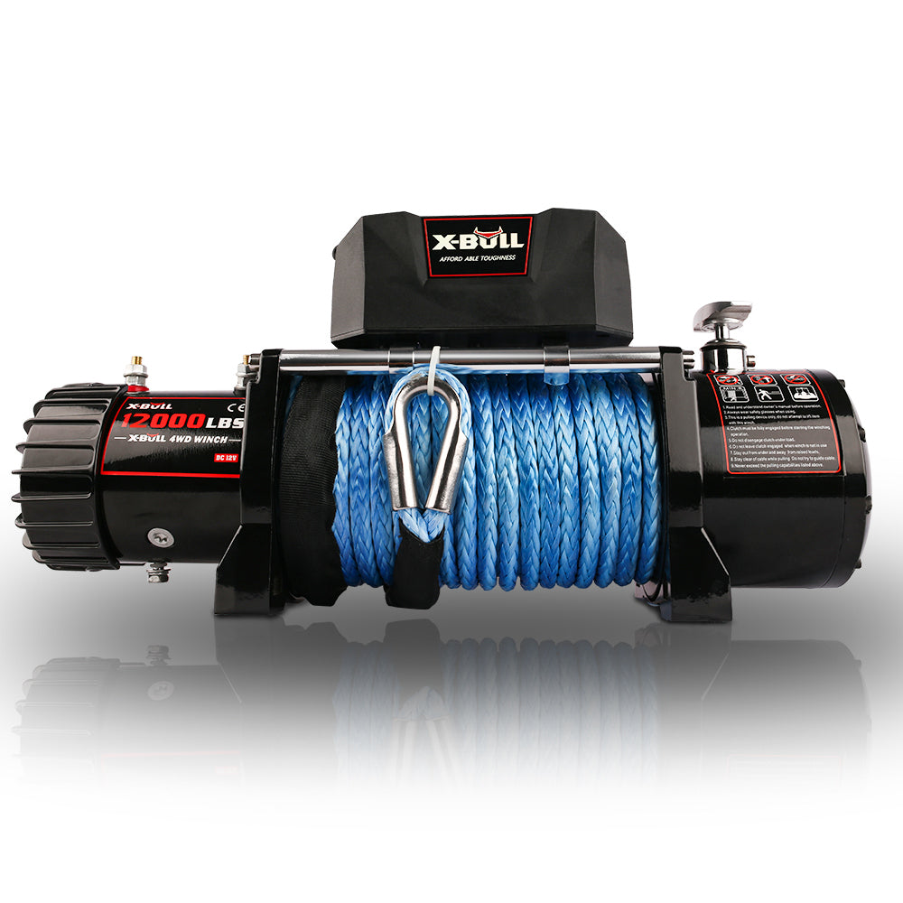 X-BULL 12000lbs Electric Winch Synthetic Rope Crystal Film