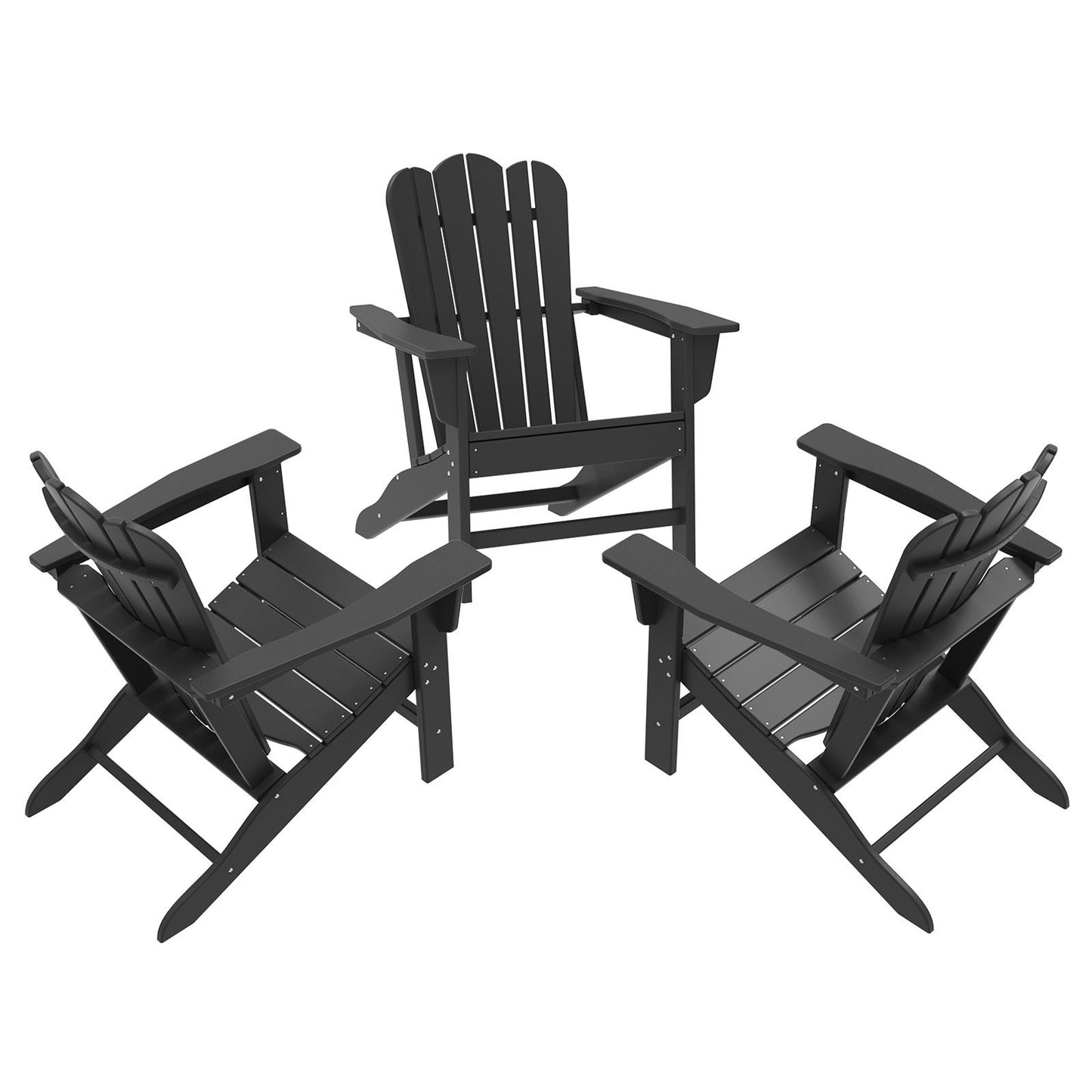 Resistant Adirondack Chair for Patio Deck Garden  Fire Pit Chair, 
Composite Adirondack Chair, Black,1 piece.