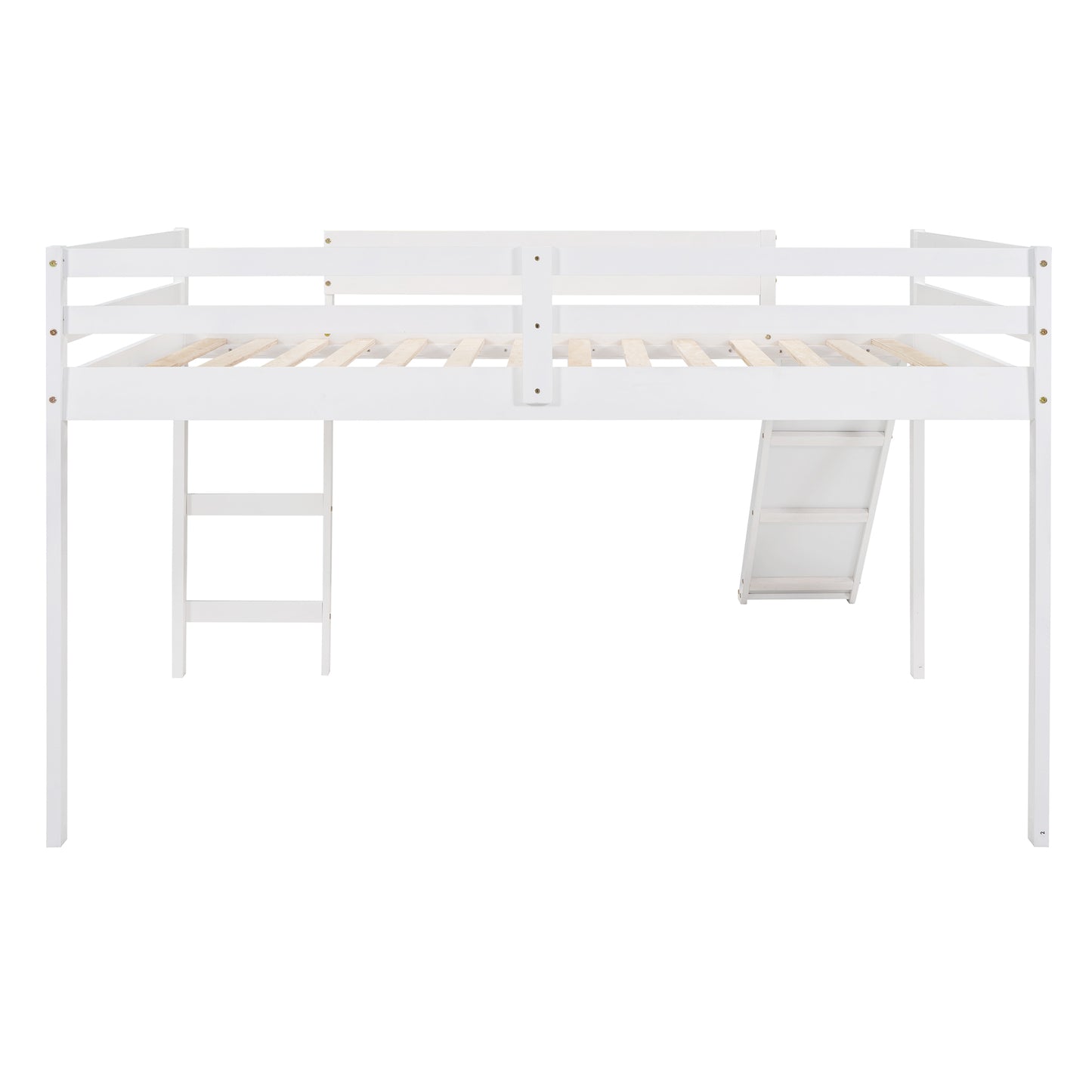 Loft Bed with Slide, Multifunctional Design, Full (White)(OLD SKU :WF281157AAK)