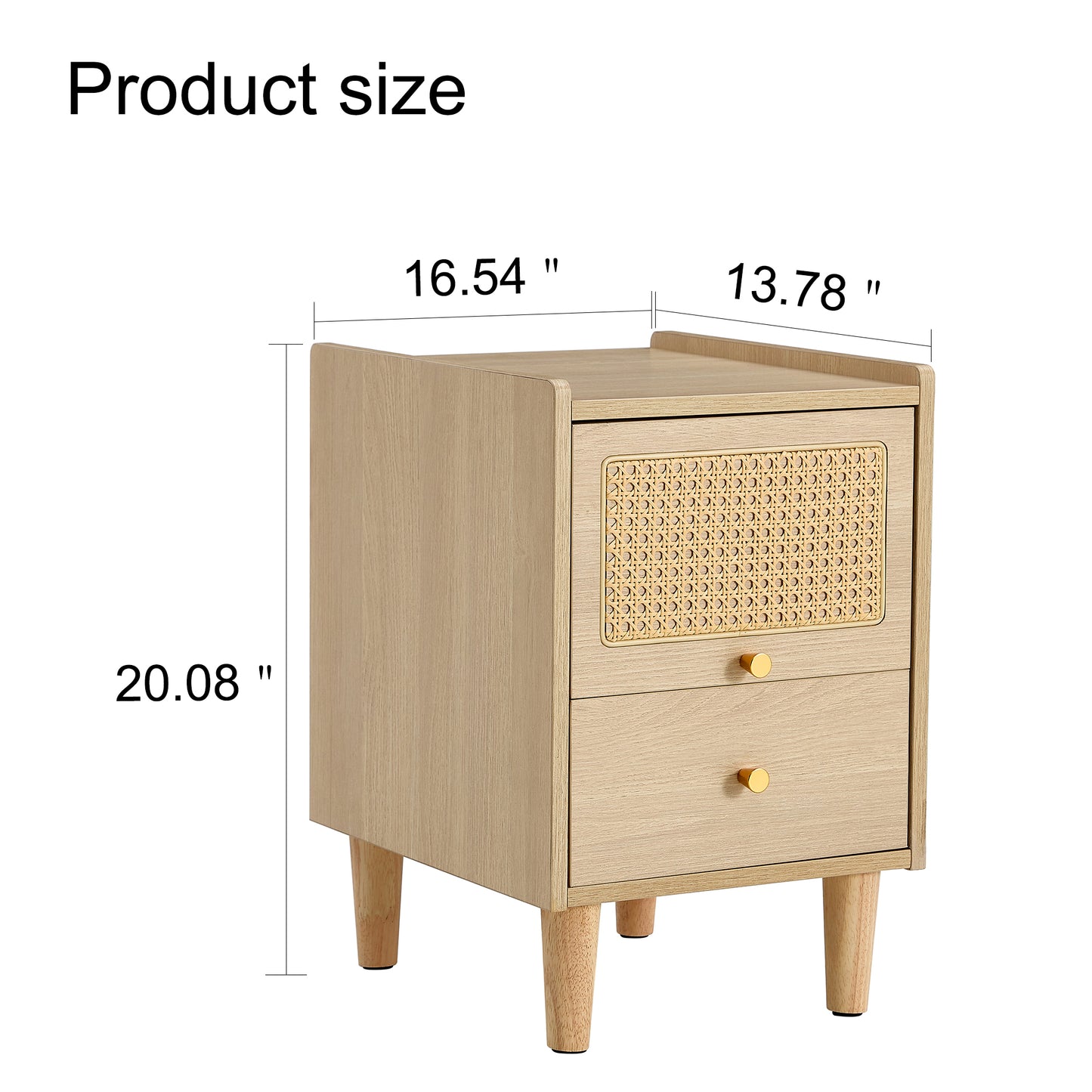 Modern simple storage cabinet MDF Board bedside cabinet Japanese rattan bedside cabinet Small household furniture bedside table.Applicable to dressing table in bedroom, porch, living room.2 Drawers