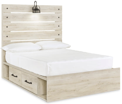 Ashley Cambeck Whitewashed Casual Full Panel Bed with 2 Storage Drawers B192B16