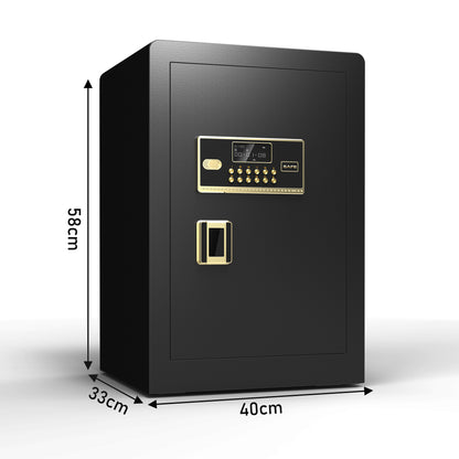 2.04 Cubic Feet Electronic Digital Steel Security Safe with Keypad and Key Lock,Perfect for Home,Office,Hotel Business Use (Black)