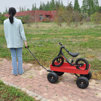 Outdoor Wagon All Terrain Pulling  Air Tires Children Kid Garden