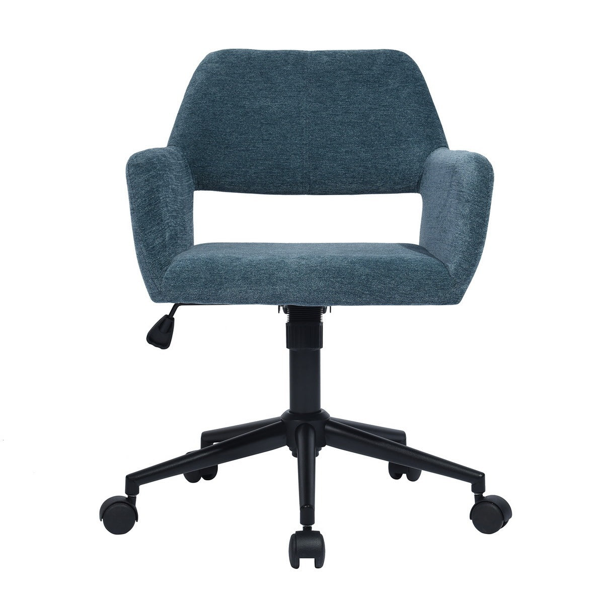 Fabric Upholstered Adjustable Swivel Office Chair, Blue