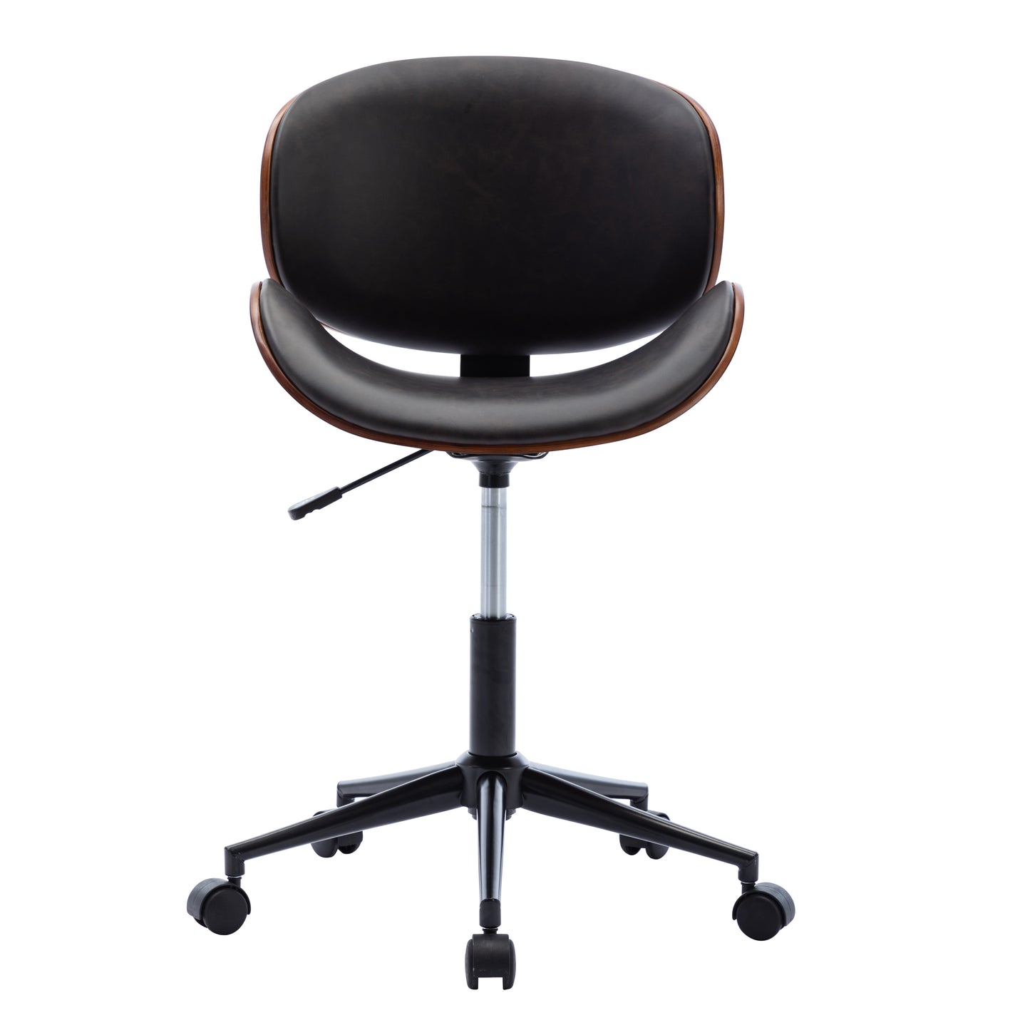 HengMing Bentwood Adjustable Office Chair , Mix color PU Leather Upholstery and black foot