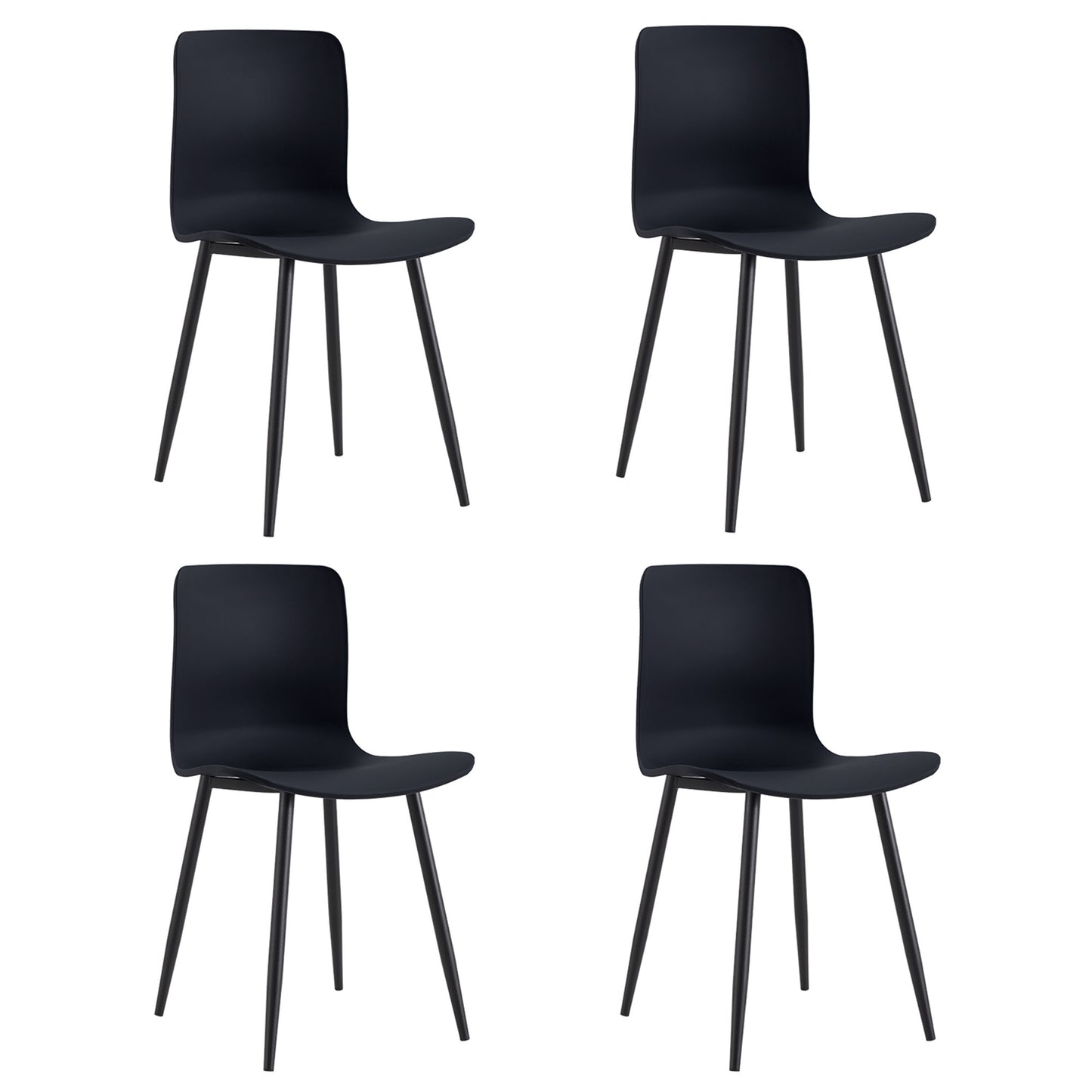 D&N Dining Chair, PP-608-ZX-HEI04, Set of 4, Black