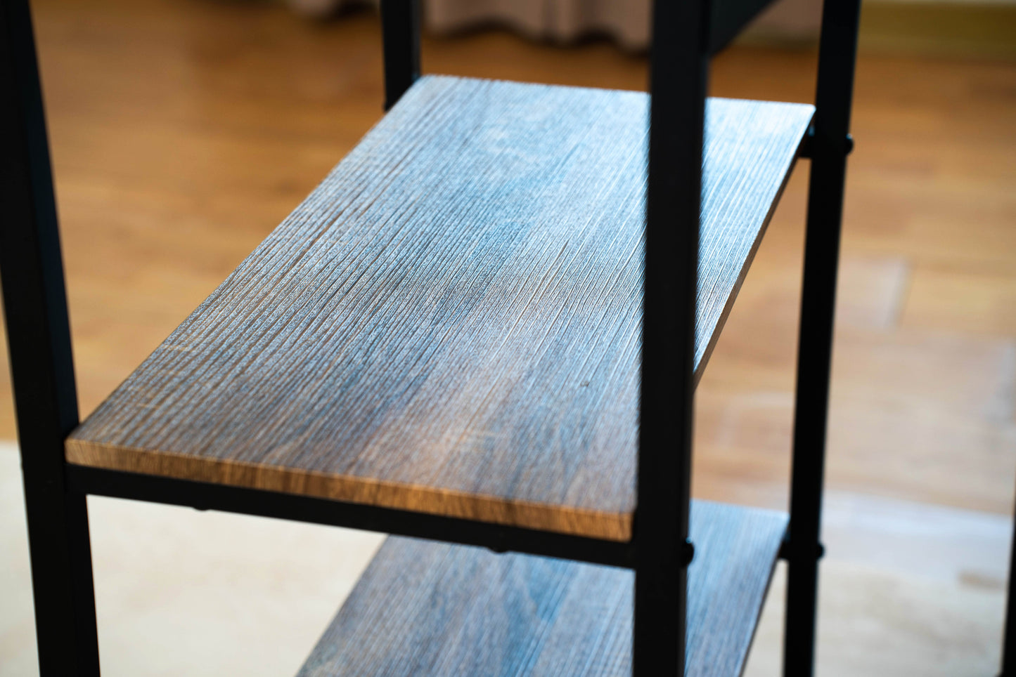 Modern 
3-Piece Bar tabies and chairs  Set with 2 Chairs for Dining Room，Black Frame+Brown oak board surface+Black cushion