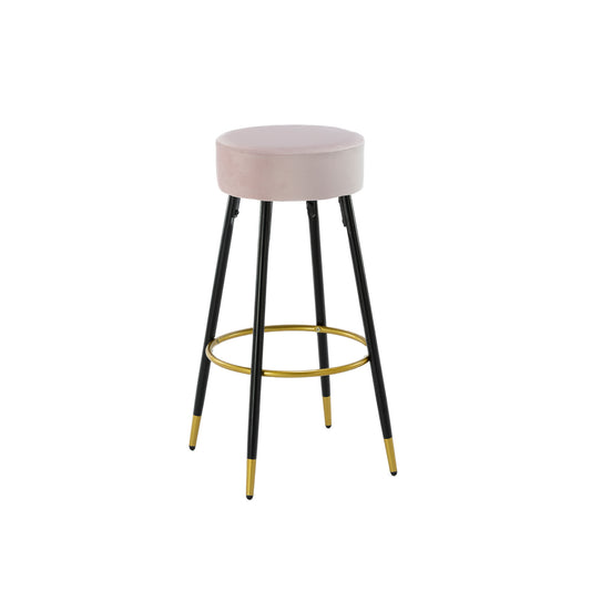 Counter Height Bar Stools Set of 2, Velvet Kitchen Stools Upholstered Dining Chair Stools 24 Inches Height with Golden Footrest for Kitchen Island Coffee Shop Bar Home Balcony,