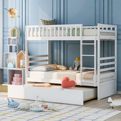 Orisfur. Twin Bunk Beds for Kids with Safety Rail and Movable Trundle bed