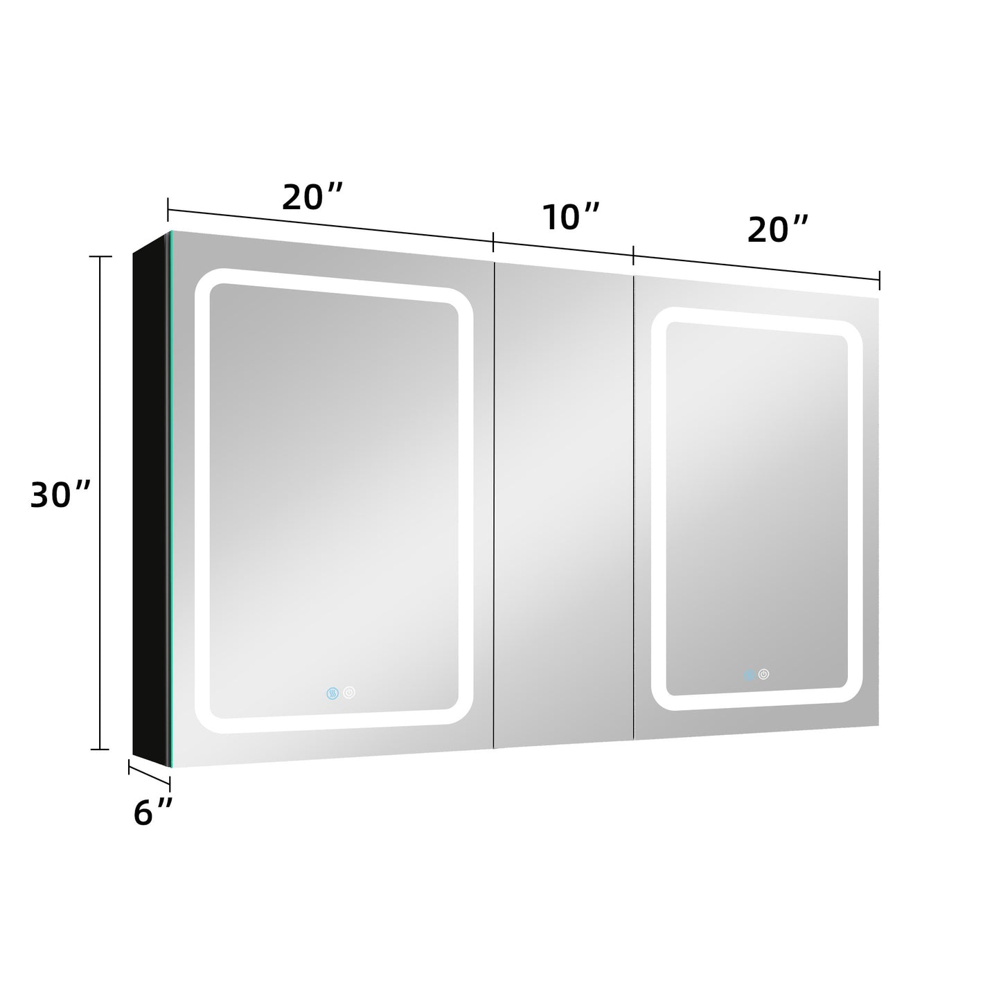 50x30 Inch LED Bathroom Medicine Cabinet Surface Mount Double Door Lighted Medicine Cabinet, Medicine Cabinets for Bathroom with Mirror Defogging, Dimmer Black