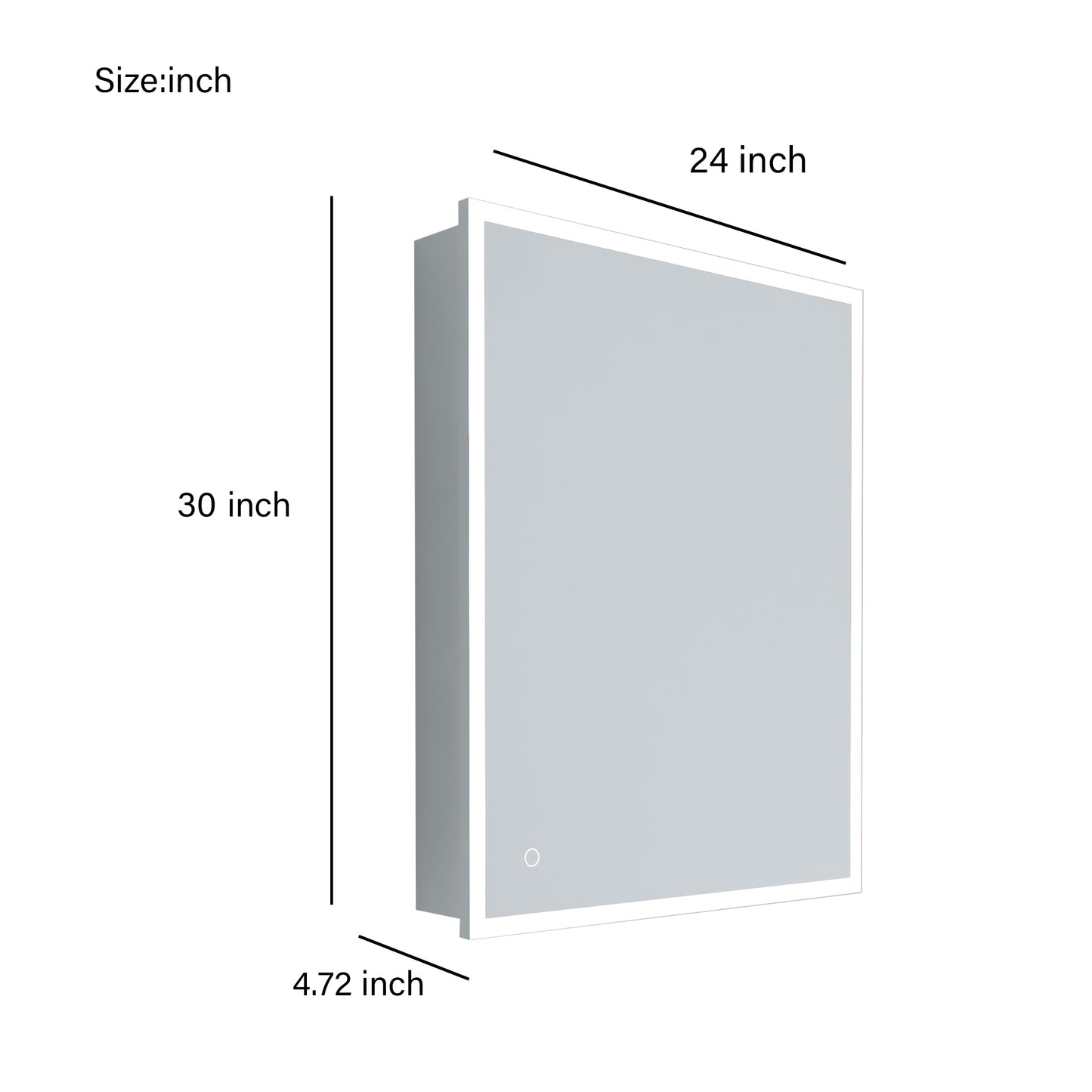 24x30 inch Rectangular LED Lighted Bathroom Medicine Cabinet with Mirror, Anti-Fog, Dimmable Lights, and Aluminum Frame