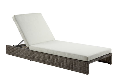 ACME Salena Patio Sun Lounge, Beige Fabric & Gray Finish OT01093