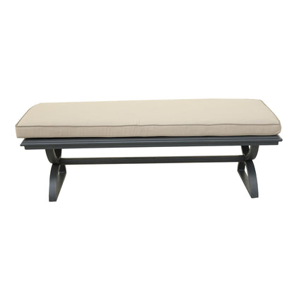 Outdoor Aluminum Bench with Cushion, Dessert Night/Spectrum Sand