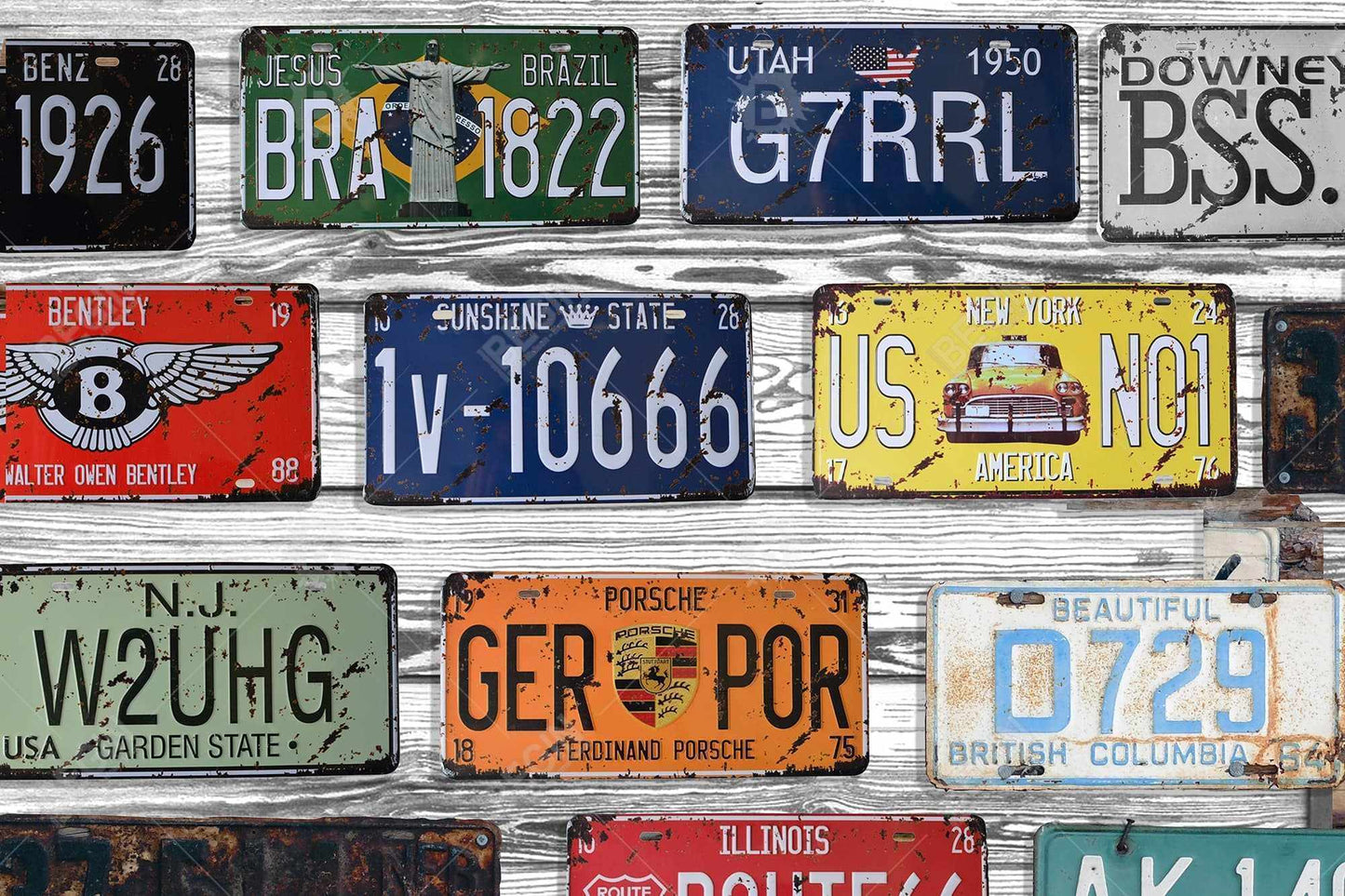 Number plates - 12x18 Print on canvas