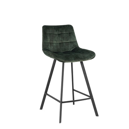 Modern Design Comfortable Nordic Metal Stool Modern Iron High Counter Leisure Bar Chair Green(set of 2)