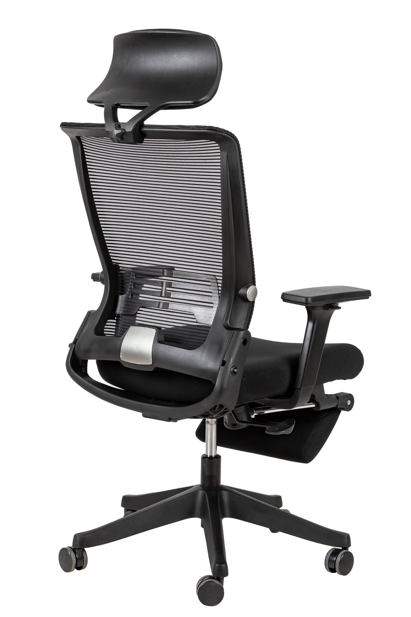 High Back Office Chair with 2d armrest and foot rest, tilt function max 128°,Black