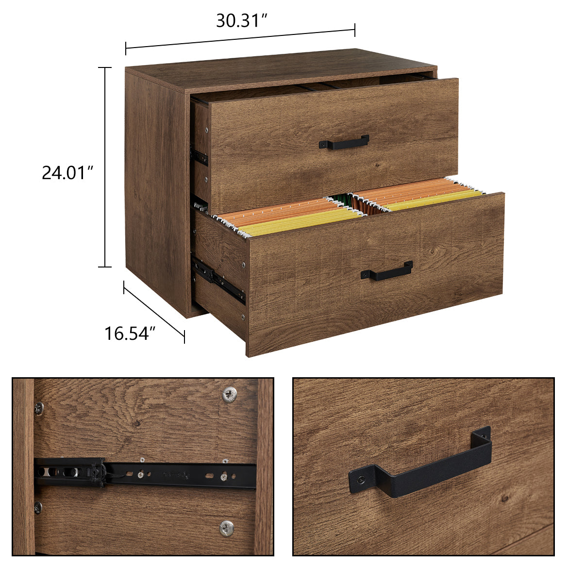 FILE BOOKCASE CABINET WITH 2 DRAWER