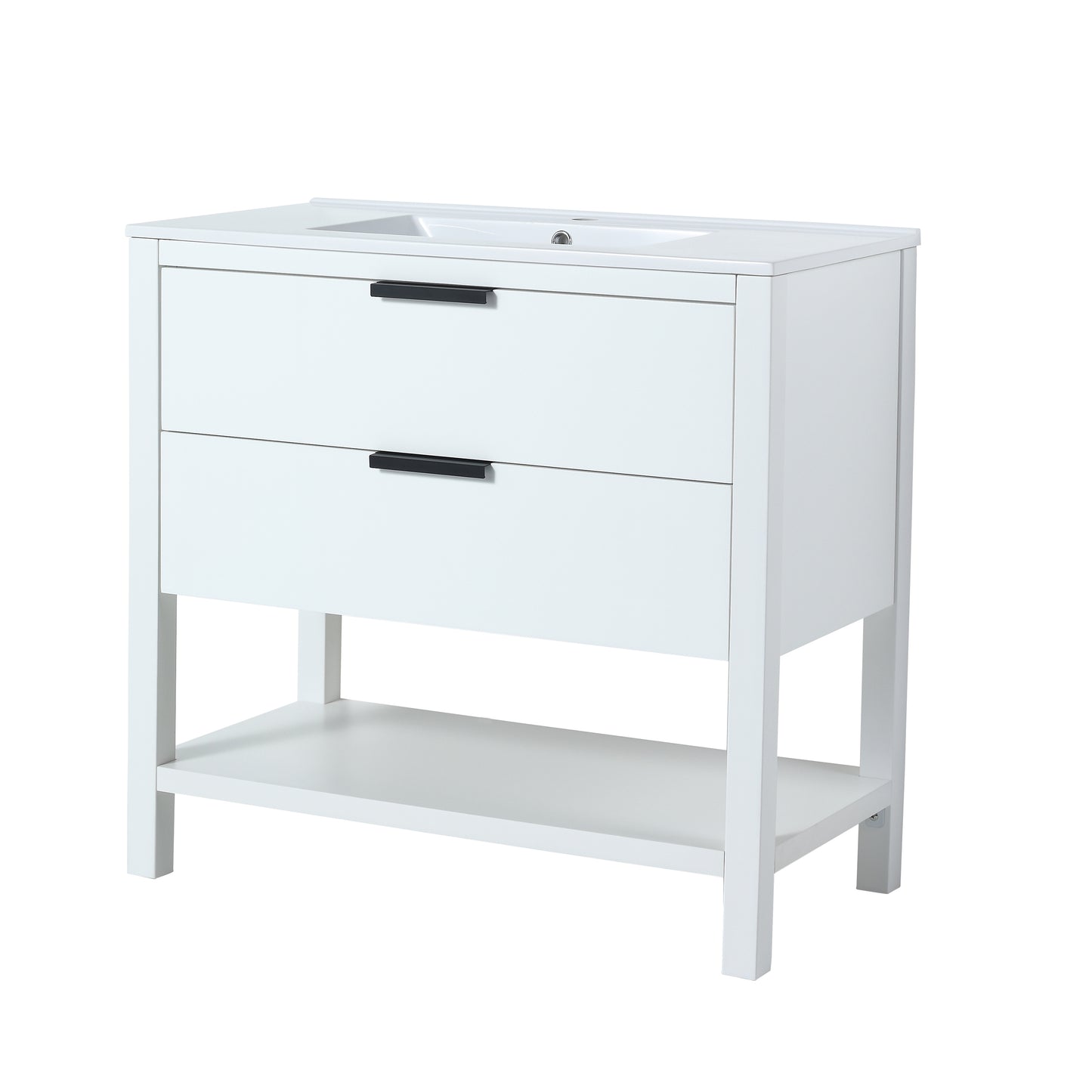 36 Inch Bathroom Vanity Plywood With 2 Drawers,36x18