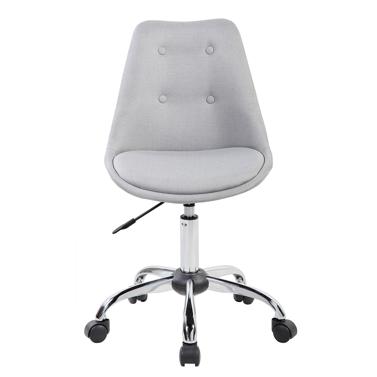 Techni Mobili Armless Task Chair with Buttons, Grey