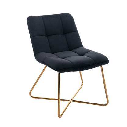 HengMing Velvet Accent Chair Retro Leisure Lounge Chair Mid Century Modern Chair Vanity Chair for Living Room Bedroom with Gold Metal Legs Salmon Black 1 PCS