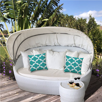 FLANNIGAN Turquoise Jumbo Indoor/Outdoor - Zippered Pillow Cover