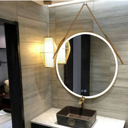 Bathroom LED Mirror 24 Inch Round Bathroom Mirror with Lights Smart 3 Lights Dimmable Illuminated Bathroom Mirror Wall Mounted Large LED Mirror Anti-Fog Lighted Vanity Mirror