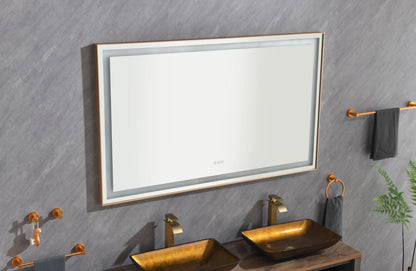 84*36 LED Lighted Bathroom Wall Mounted Mirror with High Lumen+Anti-Fog Separately Control