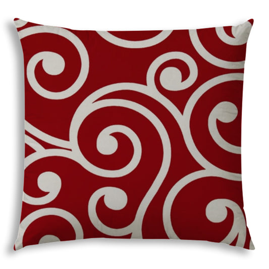 SWIRLY Red Jumbo Indoor/Outdoor - Zippered Pillow Cover