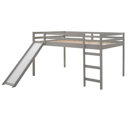 Loft Bed with Slide, Multifunctional Design, Full (Gray)(OLD SKU :WF281157AAE)