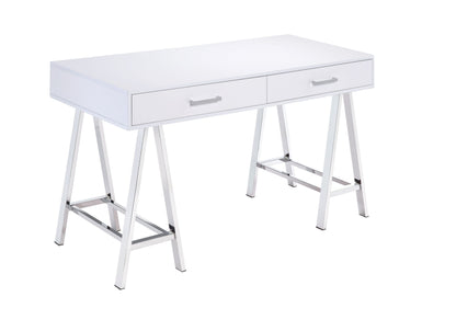 ACME Coleen Desk in White High Gloss & Chrome 92229