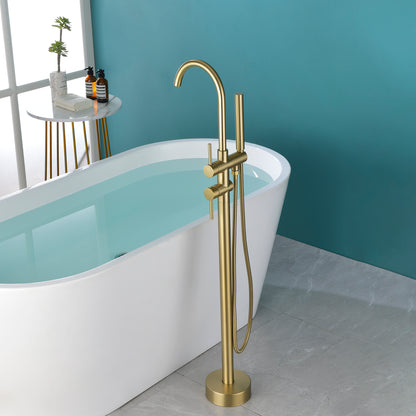 Double Handle Floor Mounted Clawfoot Tub Faucet