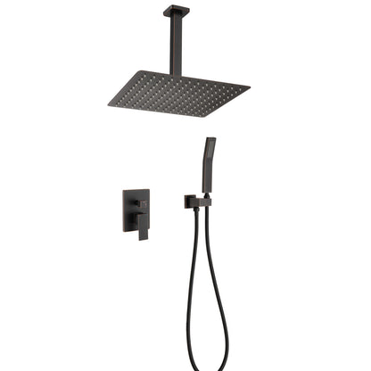 Ceiling Mounted Shower System Combo Set with Handheld and 12"Shower head