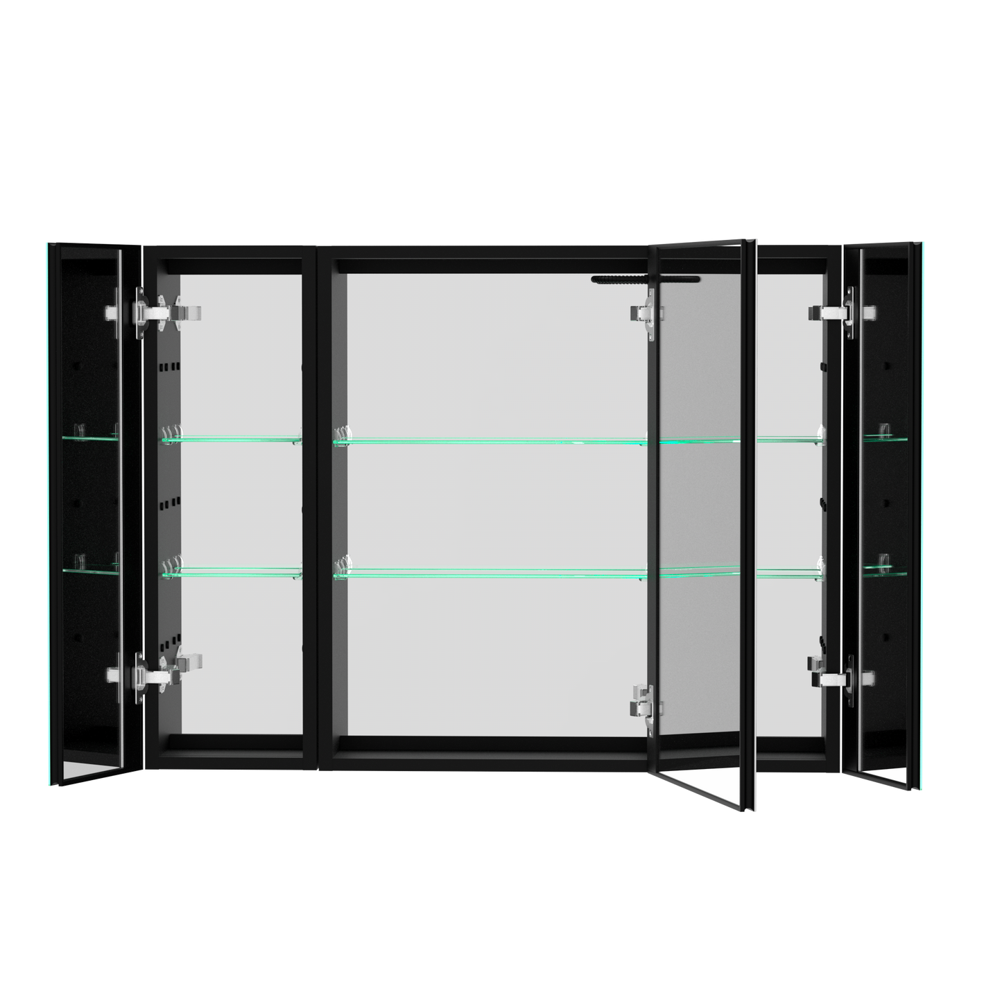 40x30 Inch LED Bathroom Medicine Cabinet Surface Mount Double Door Lighted Medicine Cabinet, Medicine Cabinets for Bathroom with Mirror Defogging, Dimmer Black