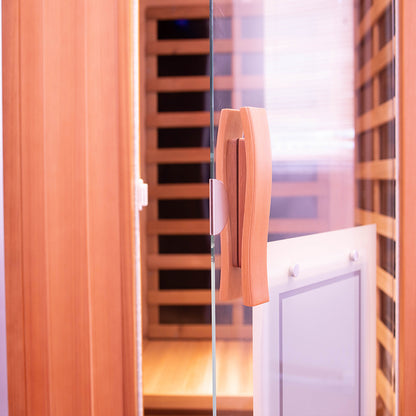 One person red cedar luxury far infrared sauna room