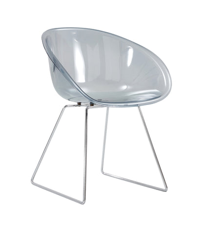 Transparent  Semicircle Side Chair, Dinning Chair, 2 pc per set