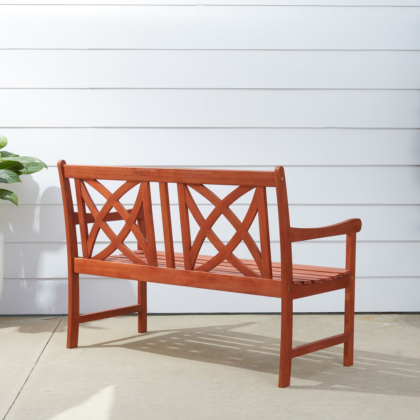 Malibu Outdoor Patio 4-foot Wood Garden Bench