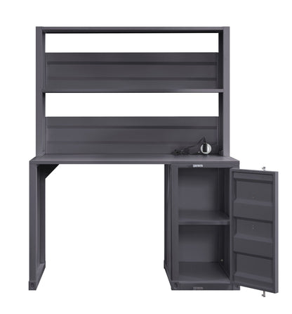 ACME Cargo Desk & Hutch, Gunmetal 37897