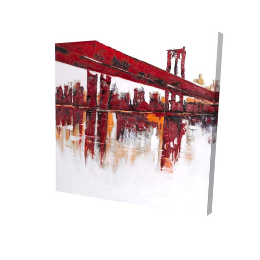 Red bridge - 08x08 Print on canvas