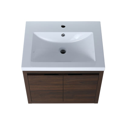 Bathroom Cabinet With Sink,Soft Close Doors,Float Mounting Design,24 Inch For Small Bathroom,24x18KD-Packing）