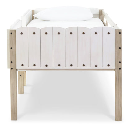 Ashley Wrenalyn Brown+White Contemporary Twin Loft Bed Frame B081-162