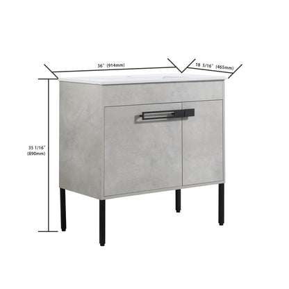 Bathroom Vanity with Sink 36 Inch, with Soft Close Doors, 36x18