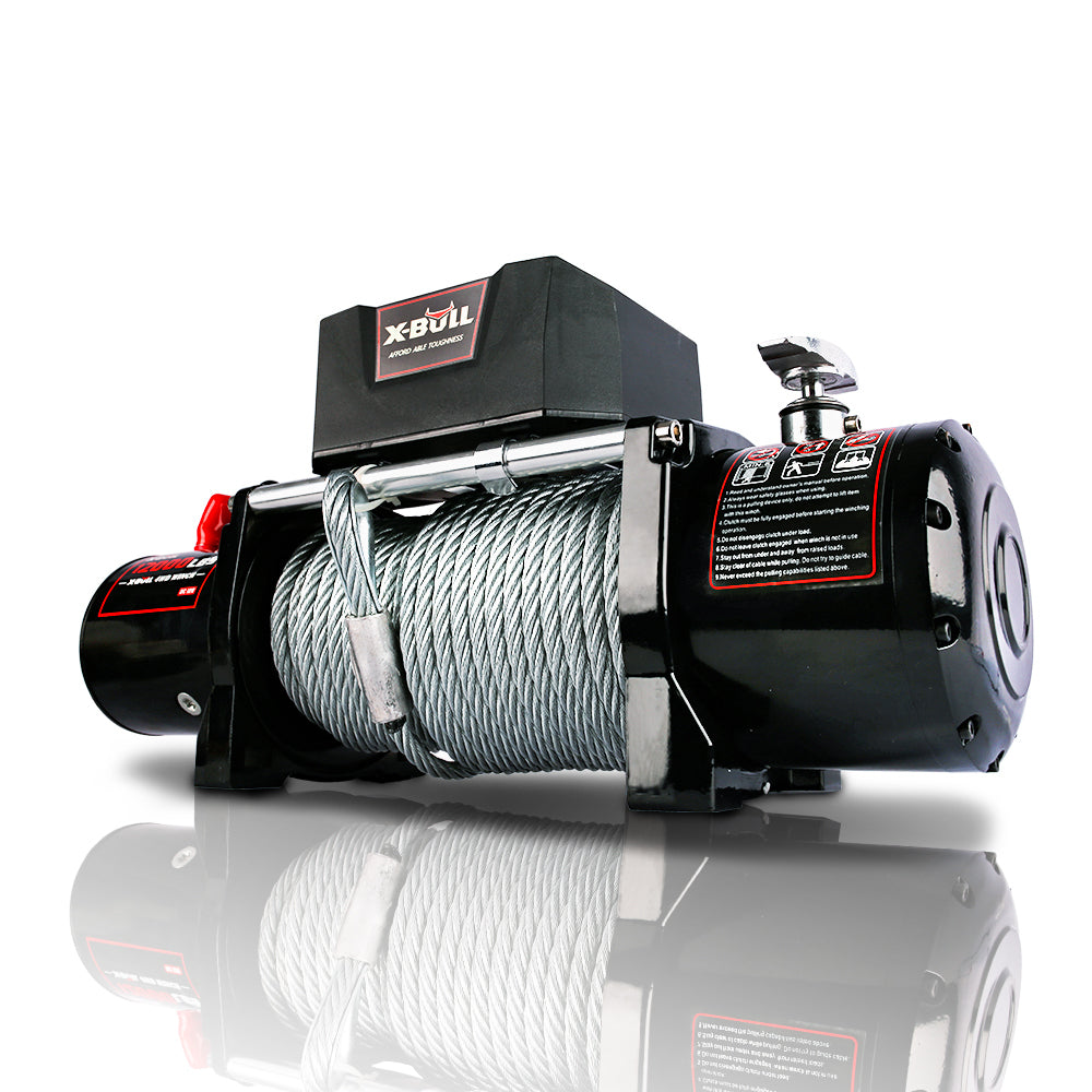 X-BULL 12V waterproof Steel Cable Electric Winch 12000 lb Load Capacity for Truck UTV, ATU,SUV, Car with Corded Control